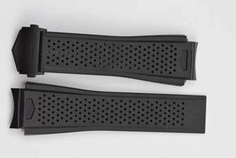 黑色的 rubber  watch strap 